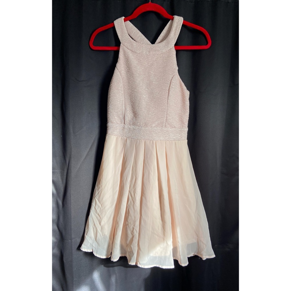 Light Pink Glittery Short Dress